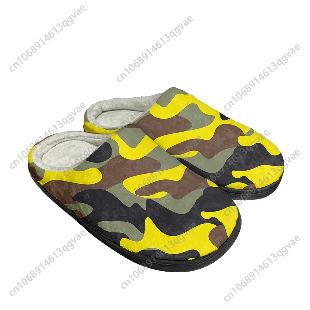 Camo Red Balck Home Cotton Custom Slippers Mens Womens Sandals Camouflage Plush Bedroom Casual Keep Warm Shoes Thermal Slipper