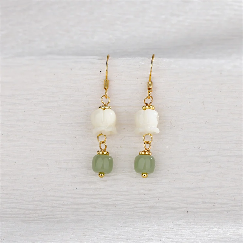 2023 Korean New Exquisite Lily Of The Valley Flower Earrings Fashion Temperament Versatile Simple Earrings Elegant Women Jewelry #2