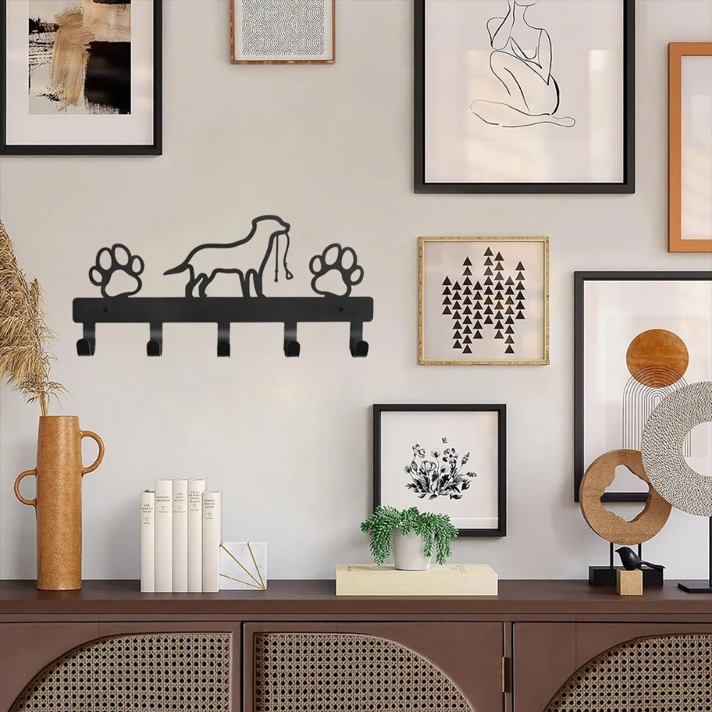 1pc Eisen Kunst, Metall Pfote Haustier Hund Kleiderbügel Mantel Schlüssel Blei Leine Wand Rack Halter Organizer, handtuch Rack, Organizer, Lagerung rack