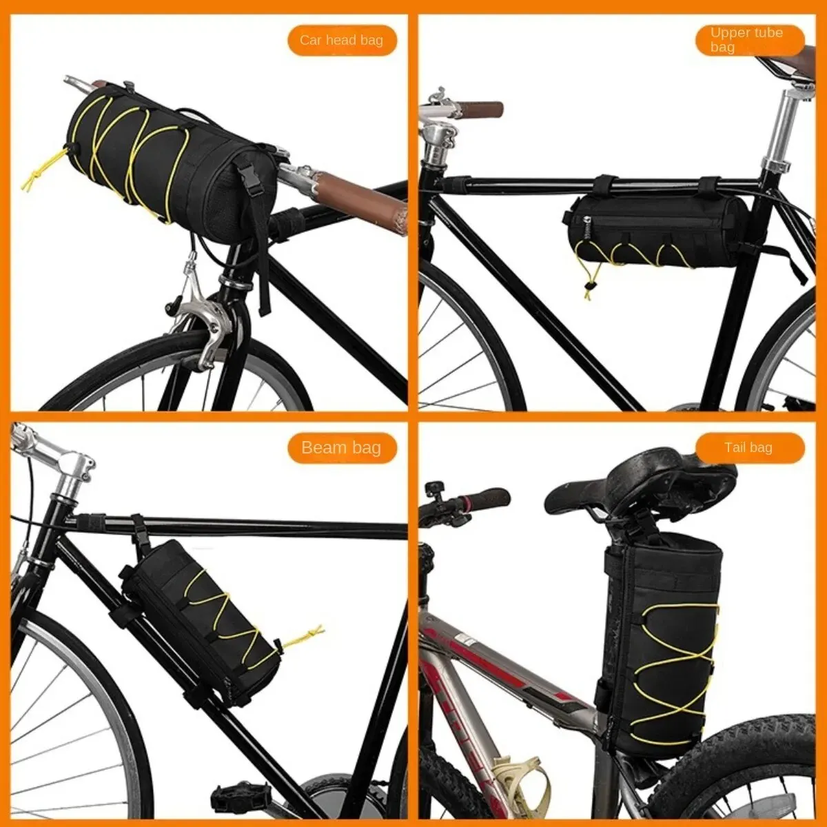 OFFBONDAGE Bike Front Bag Bicycle Bag Storage Outside Multifunction Riding Bag Mountain Bike Front Bag Bicycle Accessories