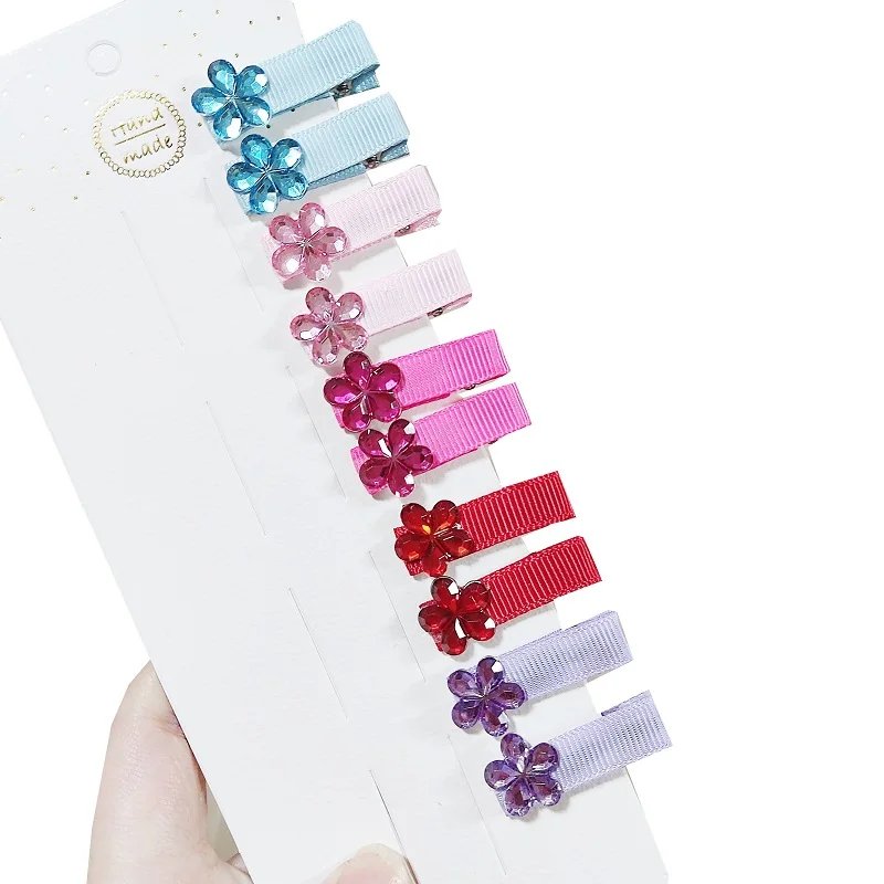 

10 шт./компл., заколка для волос ярких цветов с цветком для девочек, безопасные заколки для волос, милые детские аксессуары для волос ручной работы, подарки, оптовая продажа