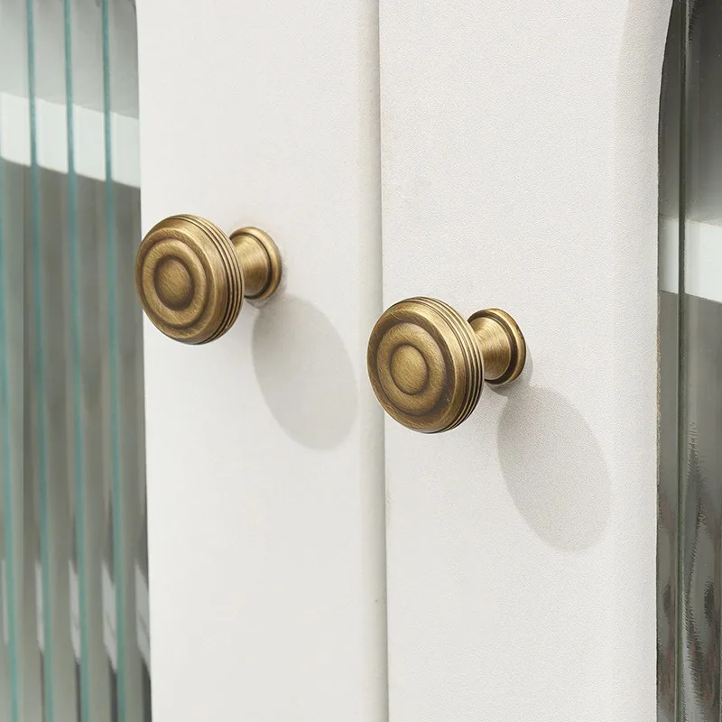 1PC  American Style Brass Cabinet Door Handle, Vintage Furniture Door Handle, Antique Single Hole Cabinet Drawer Door Handle