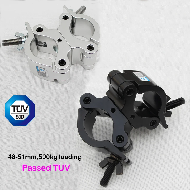 10PCS Double Truss Clamp Swivel Hook Clamp Stage Light Hooks Fit 48-51mm Pipe 2Inch Truss Clamps