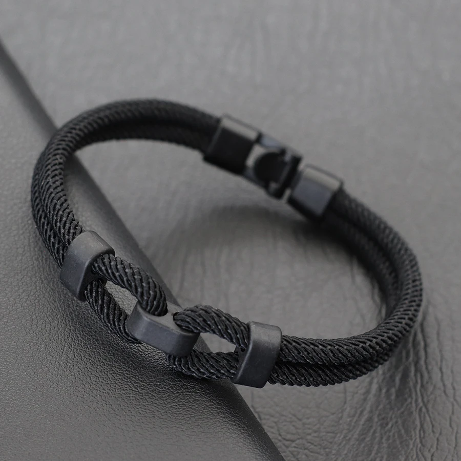 Spersonalizowana bransoletka z nici dla mężczyzn klasy A 4 mm Okrągła bransoletka z liny Milan Bangle For Hombre 6 kolorów Wrap Braclet Boyfriend Gift
