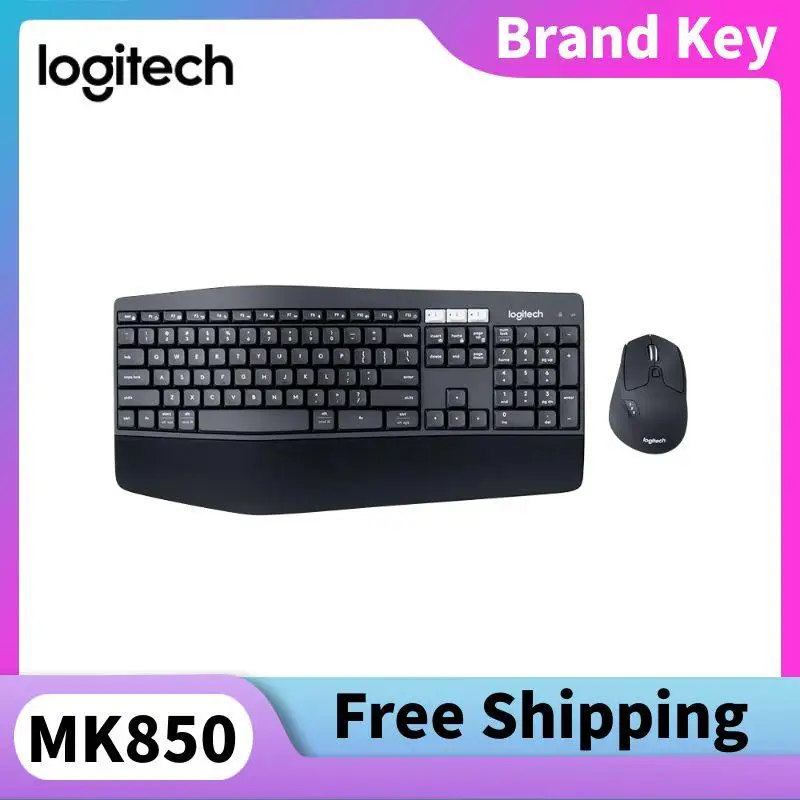 

Logitech MK850 Беспроводная Bluetooth-клавиатура и мышь, двухрежимное соединение с подставкой для рук, Mac, Ipad, аксессуары для компьютерной клавиатуры