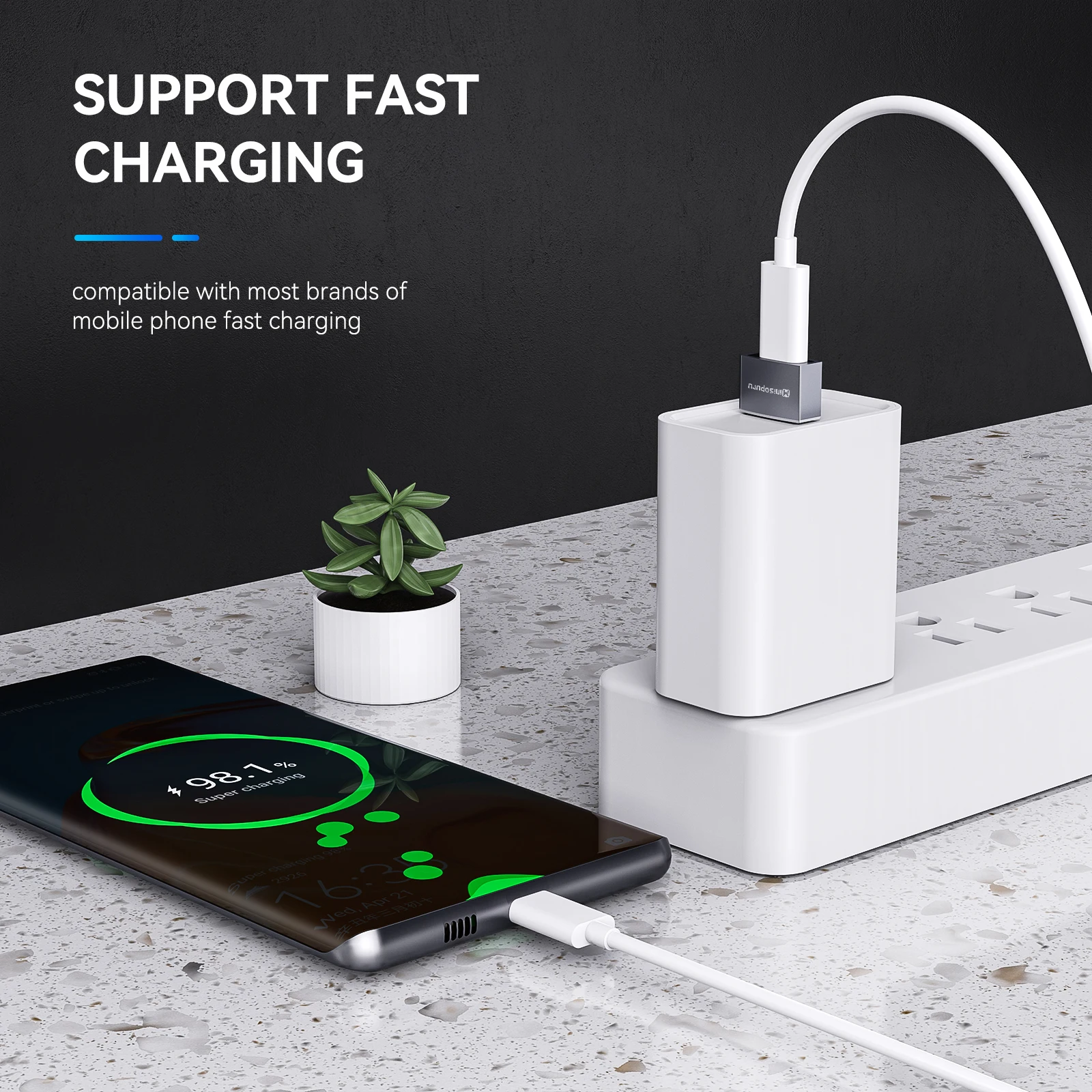 Minisopuru-usb tipo c adaptador, fêmea para macho conversor de carregador para laptop, ipad, airpods, xiaomi, samsung