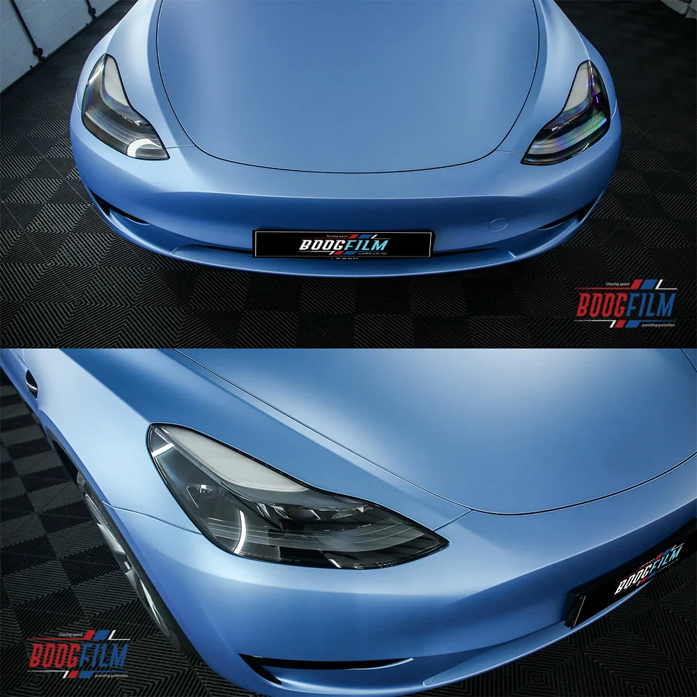 Boogfilm filme que muda de cor, sem bolhas de ar, envoltório de vinil para carro, cetim, azul, proteção original, pintura anti-arranhões, filme de embrulho de carro