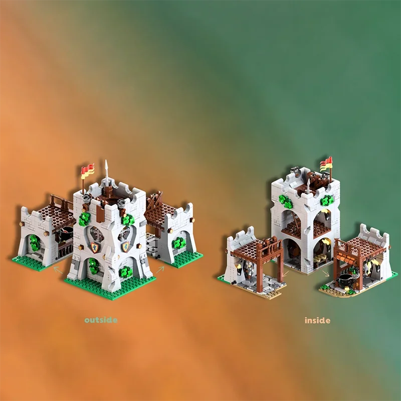 Klocki konstrukcyjne Moc Budynki Model Zamku Rzeźnika Technologia Modularny Średniowieczny Model Zamku Klocki Zabawki Świąteczne Zestawy DIY Zestawy do Składania Prezent