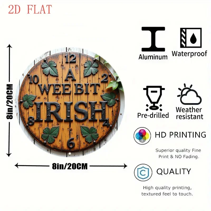8 Inch Round Aluminum Wall Sign Penalara Mountain River Forest 2D Flat Farmhouse Decor Gift For Garden Bar Cafe
