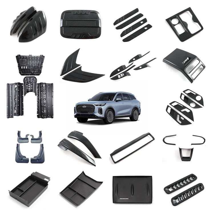 

New Energy Vehicle Accessories For Chery Tiggo 8L Carbon Fiber Pattern Interior Exterior Decoration Protection Kit
