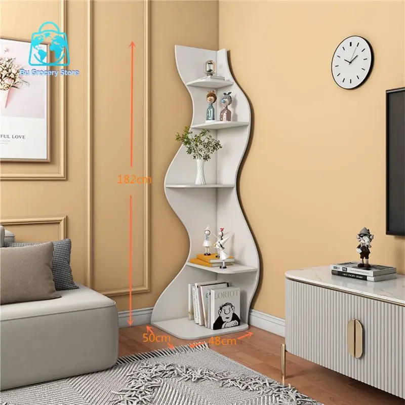 Creative Floor Corner Cabinet Shelf Living Room Triangular Edge Corner Shelf