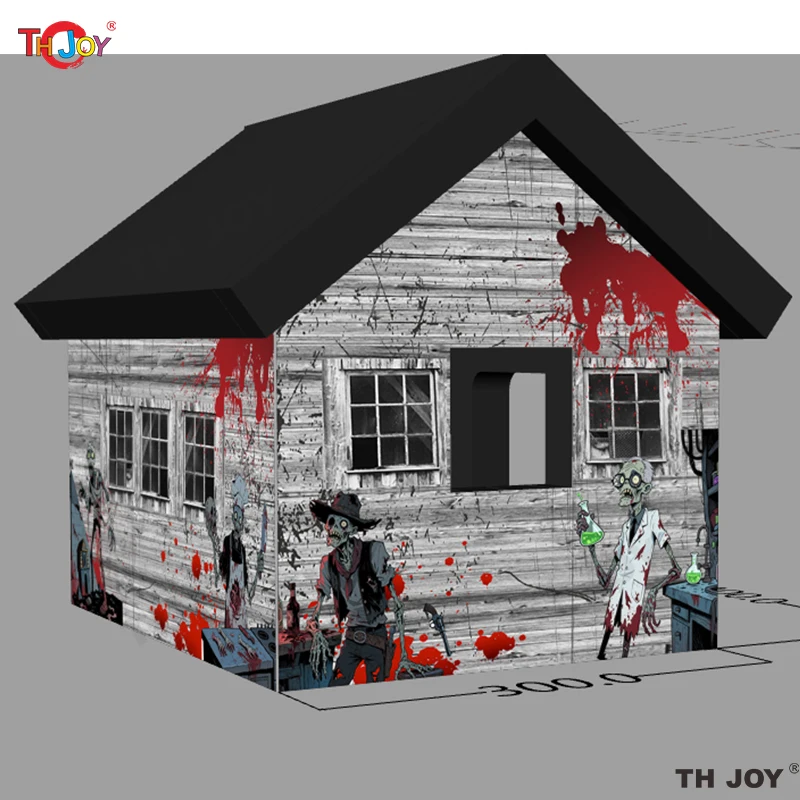 เต็นท์บ้านผีสิงเป่าลมตกแต่งฮาโลวีนขนาด 4x3 ม. บ้านถ้ำผียักษ์