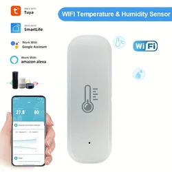 Tuya WiFi sensore di umidità della temperatura termometro collegato alla casa compatibile con Smart Life Alexa Google Assistant