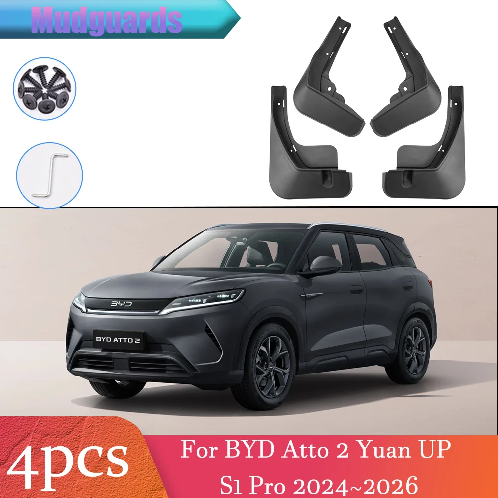 For BYD Atto 2 Yuan UP S1 Pro SC3E 2024~2026 2025 Car Wheel Mudguard Flap Mud Skin Cover Guards Fenders Splash Parts Accessories