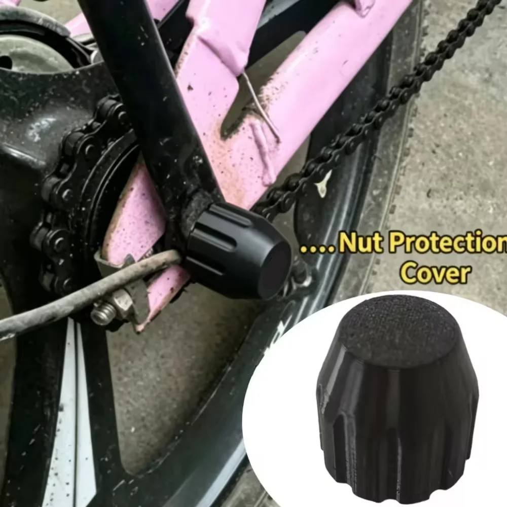 1pc Mountain Bike M10 Hub Cover And Nut Small Protection Shell Suitable For 15/14MM Nuts Black Plastic