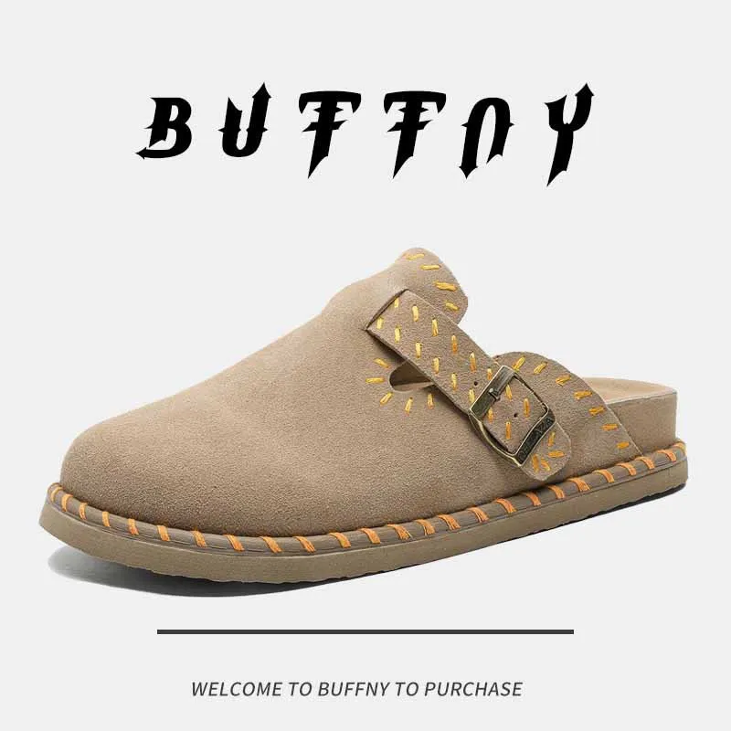 

Men and Women's Outer Wear Spring and Autumn New Retro One-pedal Lazy Flat-bottomed Muqin Shoes Bag Head Birken Half Slippers