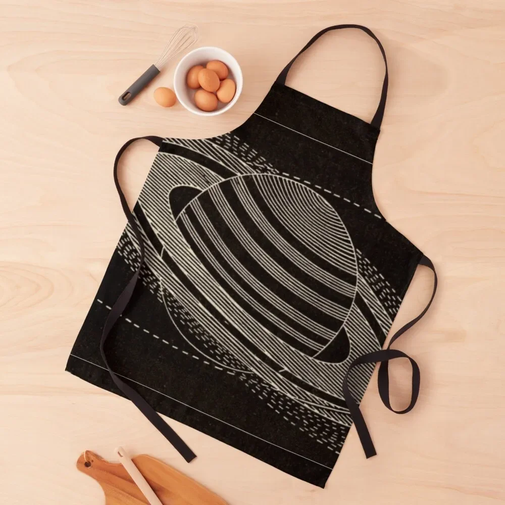 

Black Saturn Apron Kitchen Accessories 2022 with pockets barber uniform cleanings Apron