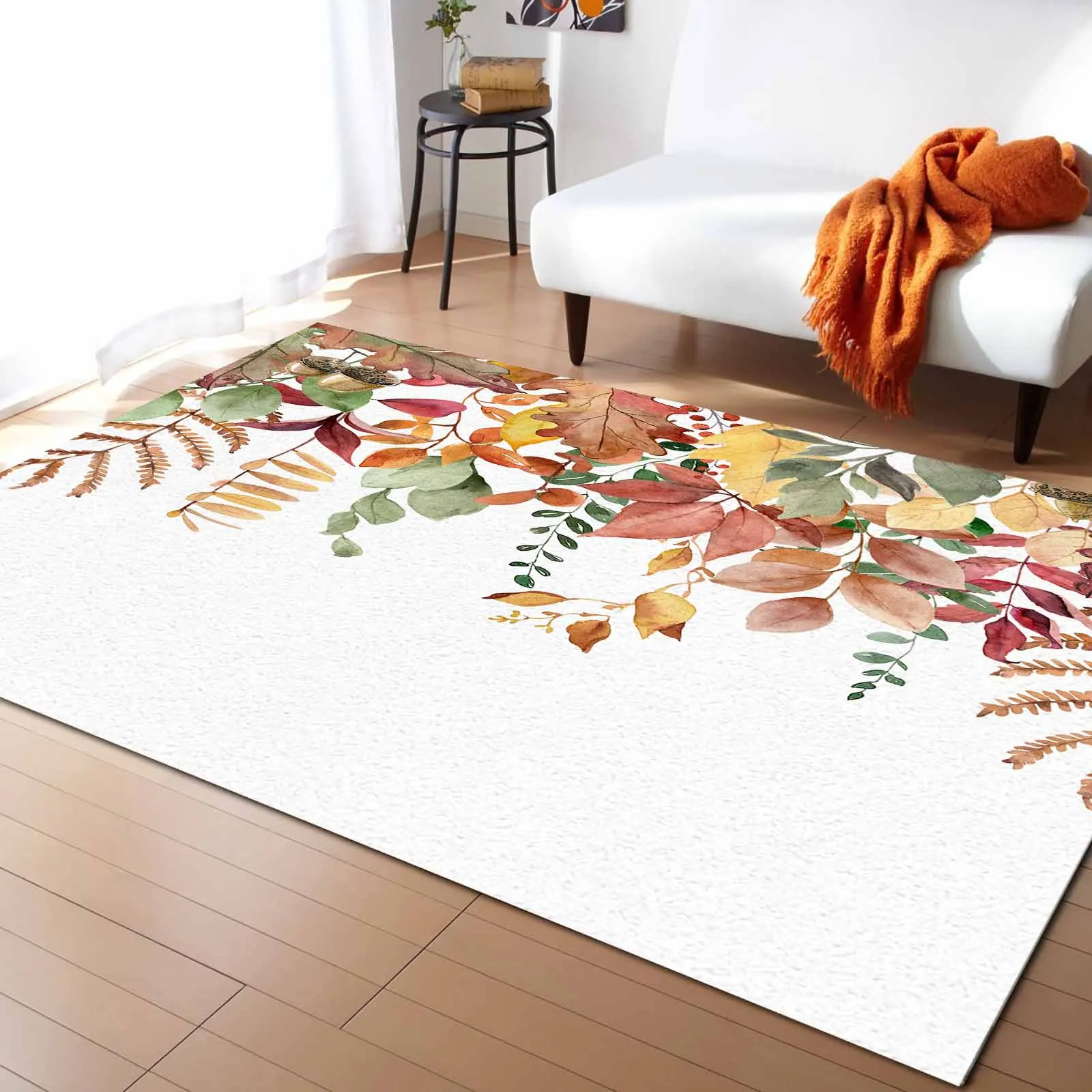 

Thanksgiving Autumn Eucalyptus Carpet For Home Living Room Bedroom Bedside Decor Large Area Rug Teen Room Decor Carpet