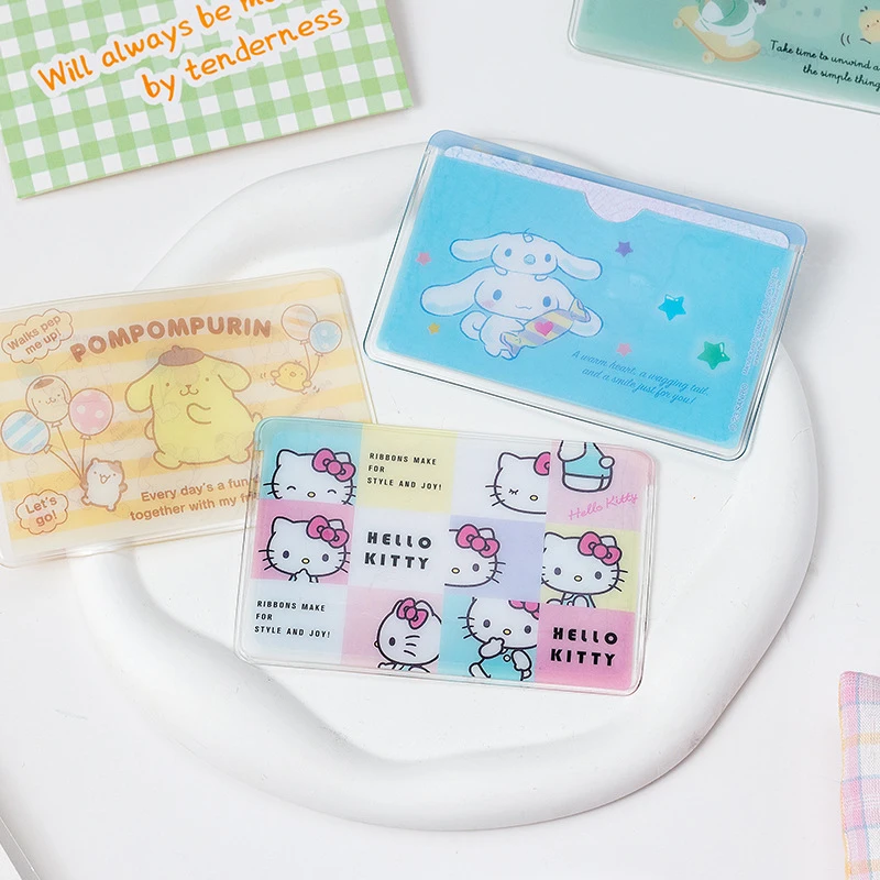 Sanrio Card Case Anime Figure Kuromi Cinnamoroll Photo ID Card Holders Cover Fashion Mini Card Sleeve Storage Case Bag