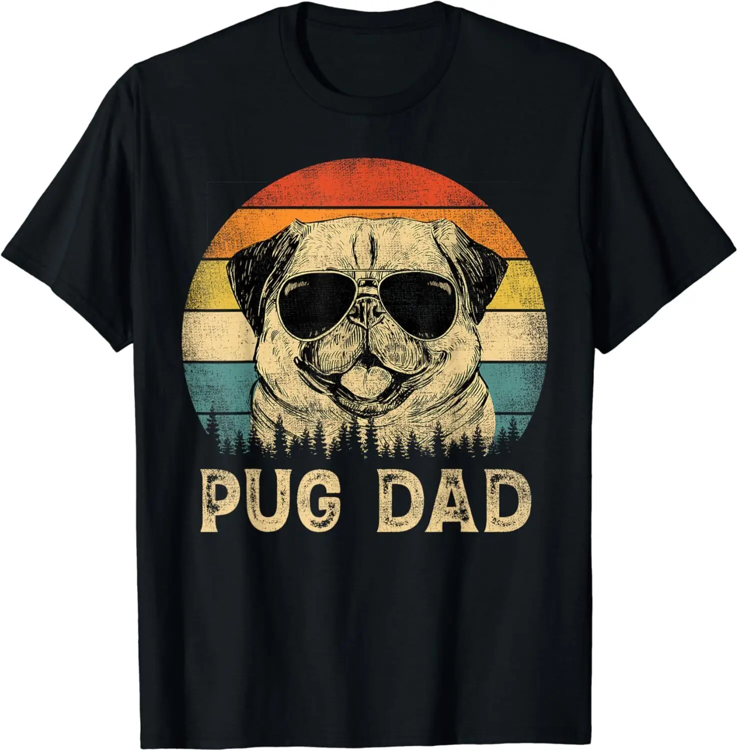 Vintage Pug Dad Dog Lovers Father_s Day Tee Gift Unisex T-Shirt