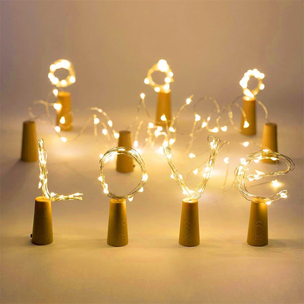 Wine Bottle Lights with Cork Christmas Lights 10 Pack 20 LED Mini Fairy Lights  for Liquor Bottles Party Bar Wedding