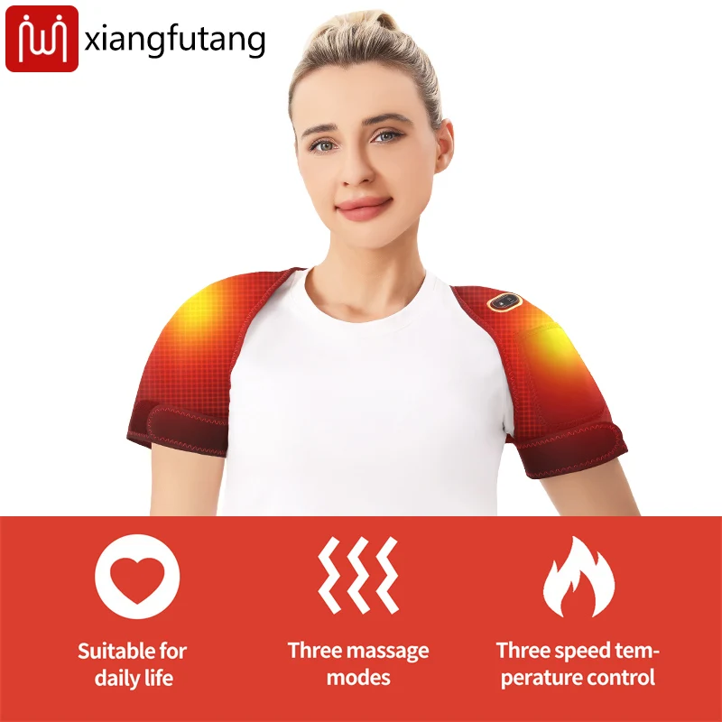 ألياف الكربون ساخنة الكتف دعم الكتف مُدلك اهتزاز يخفف آلام الكتف المجمدة مشاكل التنقل استعادة الكتف #5