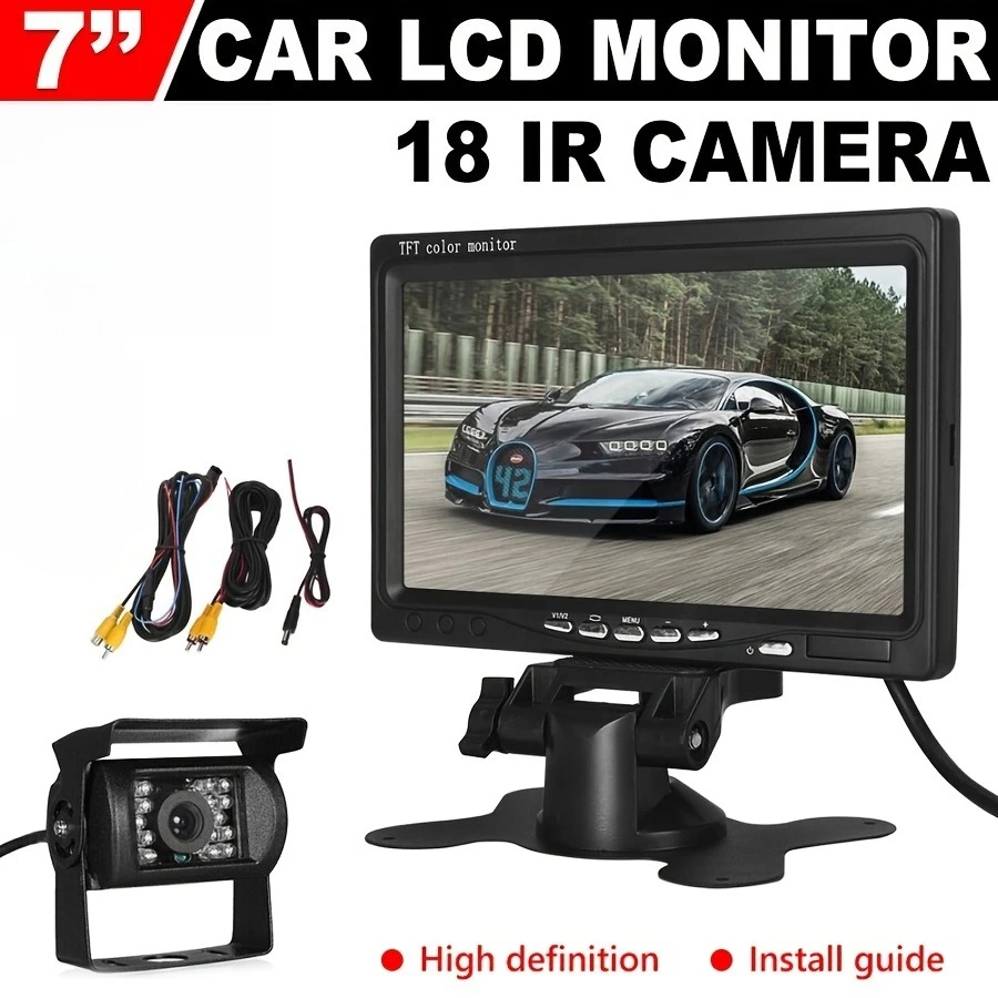

7inch HD TFT-LCD Monitor & Reverse Camera Kit for Cars, Trucks, RVs High-Definition Display for Safer Parking and Reversing
