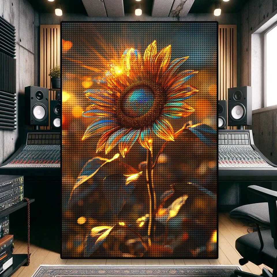 Diamond Art Painting DIY Huge Shining Sunflower Diamond Embroidery 5D Square Round Rhinestone Handmade Mosaic Home Wall Decor