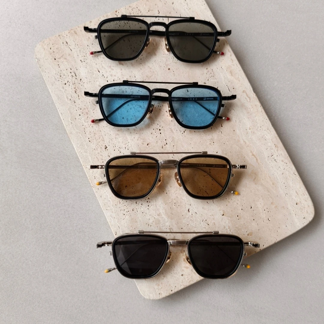 

JMM 1992 Retro Metal Sunglasses Vintage Designer Eyewear Double Bridge Acetate Lens UV400 Fashion Sun Glasses for Men Women