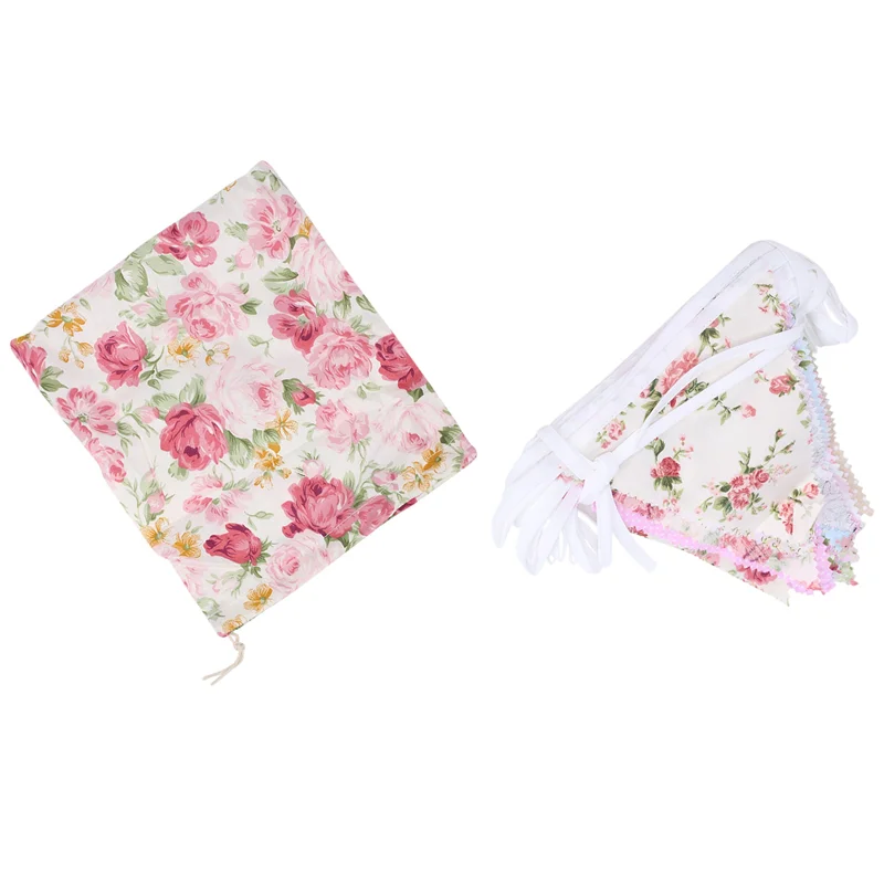 رايات قماش A11E-40Ft، 42 قطعة لافتة رايات خارجية، علم ثلاثي الزوايا من القطن العتيق لحفلات أعياد الميلاد في الحديقة