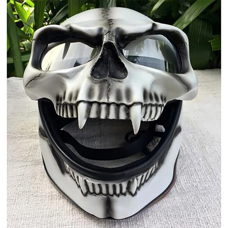 Skull Skeleton Visor for Motorcycle Helmet Cool Skull Mask Skeleton Halloween Cosplay Props Helmet Decoration Latex Material