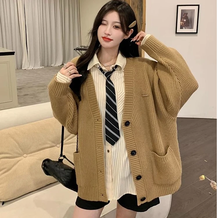 Guangzhou Thirteenth Fac Women's High-End Knitwear Dongguan Daliang Early Autumn 2025 New Sle V-Ne Long Sve Sweater