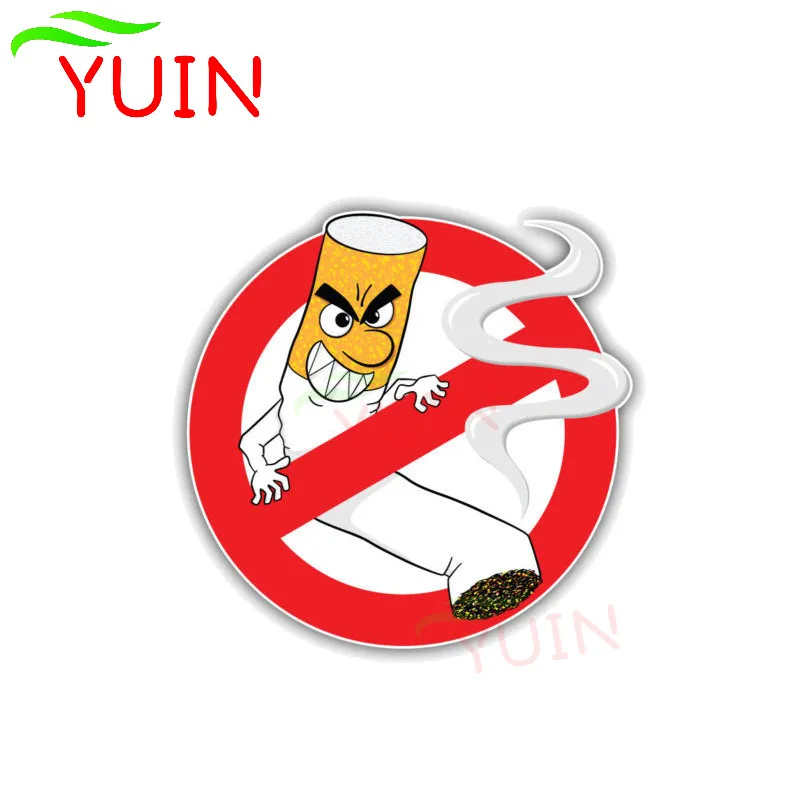 Funny No Smoking Warning Car Sticker Decals Auto Accessories Creative PVC Body Decoration Waterproof Sunscreen Decal 11*11cm