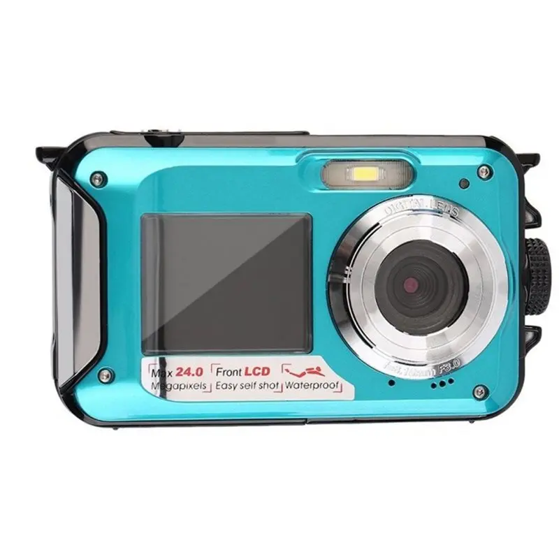 

Цифровая камера A73T Full HD 24 МП 1080P с 16-кратным зумом, водонепроницаемость до 10 футов, двойной экран (фронтальный и задний)