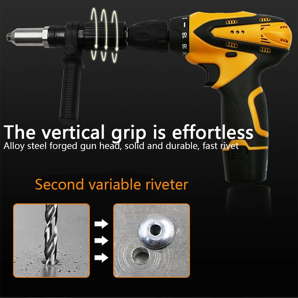 Electric Rivet Pops Adapter Portable Home Office Cordless Drill Nut Riveter Adaptor Insert Kit Riveting Tool Repair