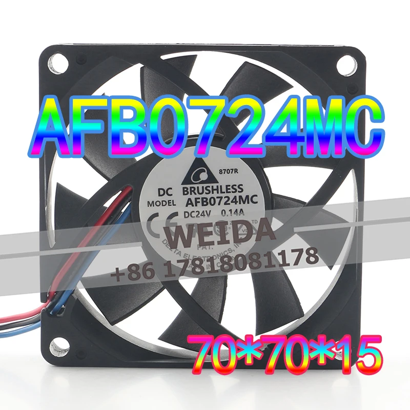 

Delta 24V 0.14A AC EC 7015 Low noise 3-wire ball bearing frequency converter AFB0724MC 7CM Cooling fan