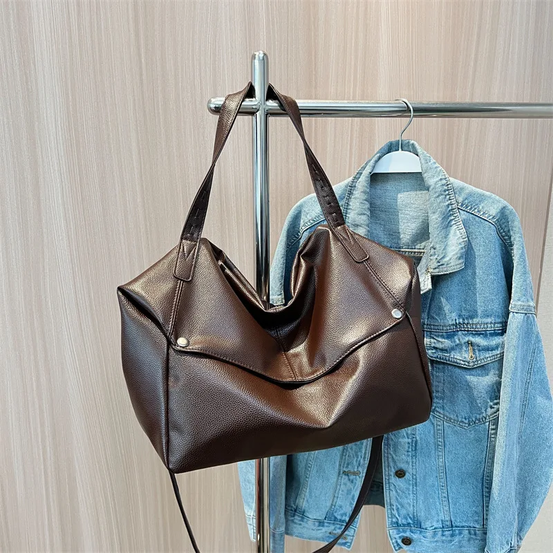 

Large Capacity Solid Color Crossbody Shoulder Bags Fashion Casual Versatile Shopper Tote Bag Black White Elegant Women Handbags