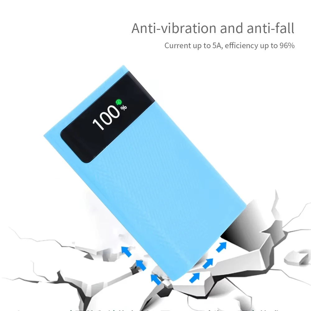 لا بطاريات 18650 بطارية لتقوم بها بنفسك علبة قوة صندوق تخزين الشحن 5 فولت المزدوج USB نوع C حامل 18 واط شحن سريع للهواتف الذكية