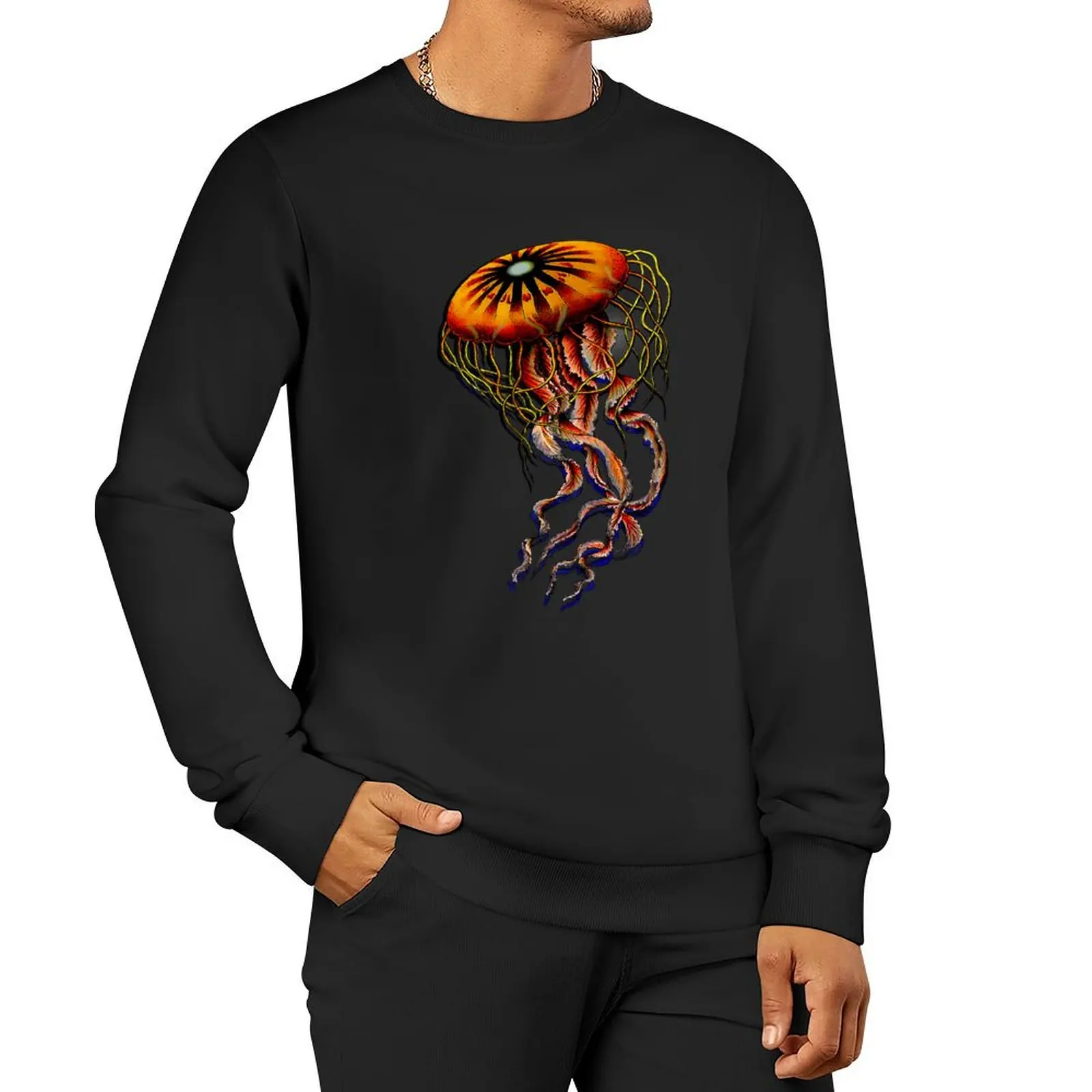 

Jellyfish Pullover Hoodie men's sweat-shirt set anime sweatshirt