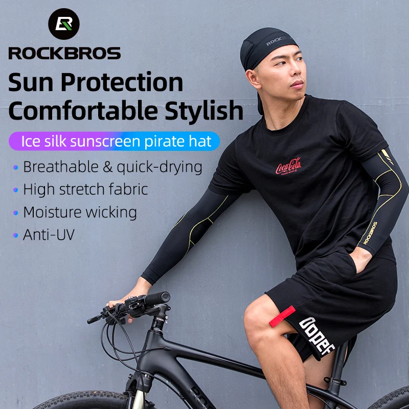 ROCKBROS Cycling Hat Sun Protection Motorcycle Bicycle Cap Breathable Elasticity Bandana Men Women Running Hiking Sport Headwear