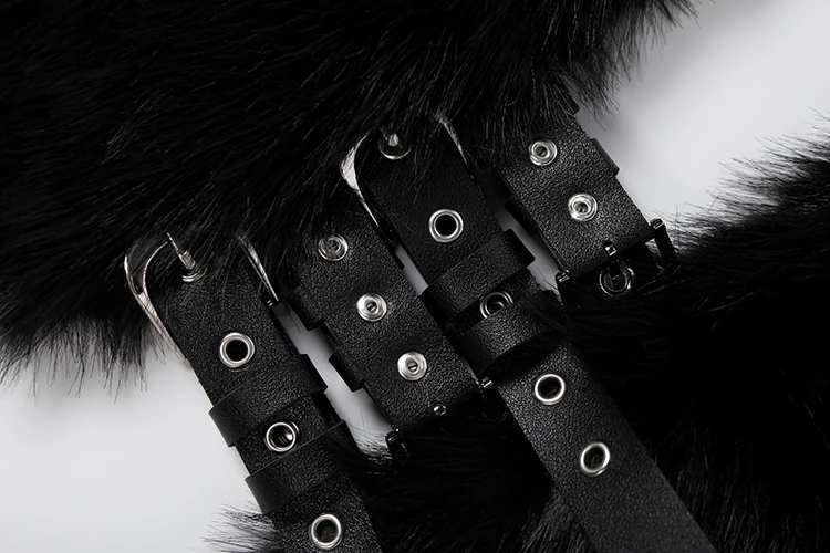 Weird Puss Sexy Furs Tanktop Damen Herbstmode Metallschnallengürtel Rückenfreies Neckholder-Top Y2K Trend Midnight Street Club Weste – Detail 7