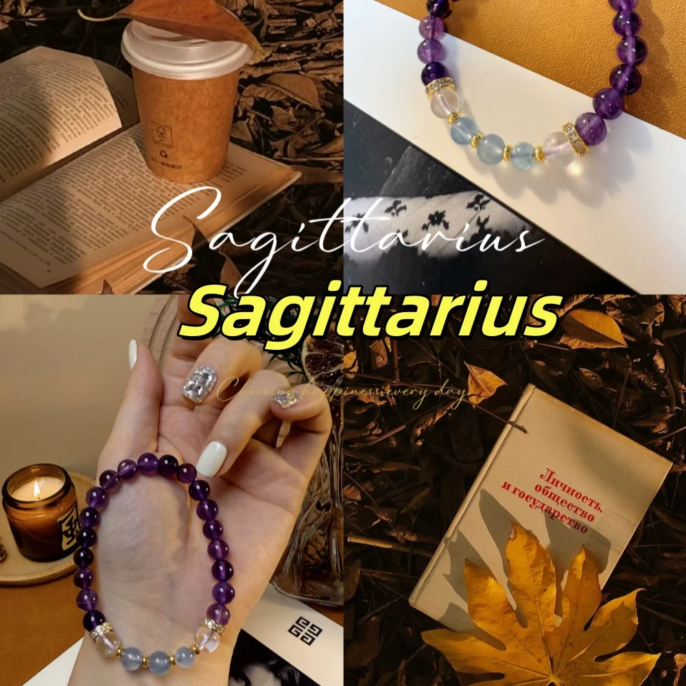 

Original 12 zodiac charm bracelet, best-selling fashion accessory, Sagittarius crystal bracelet, couple love gift, exquisite jew