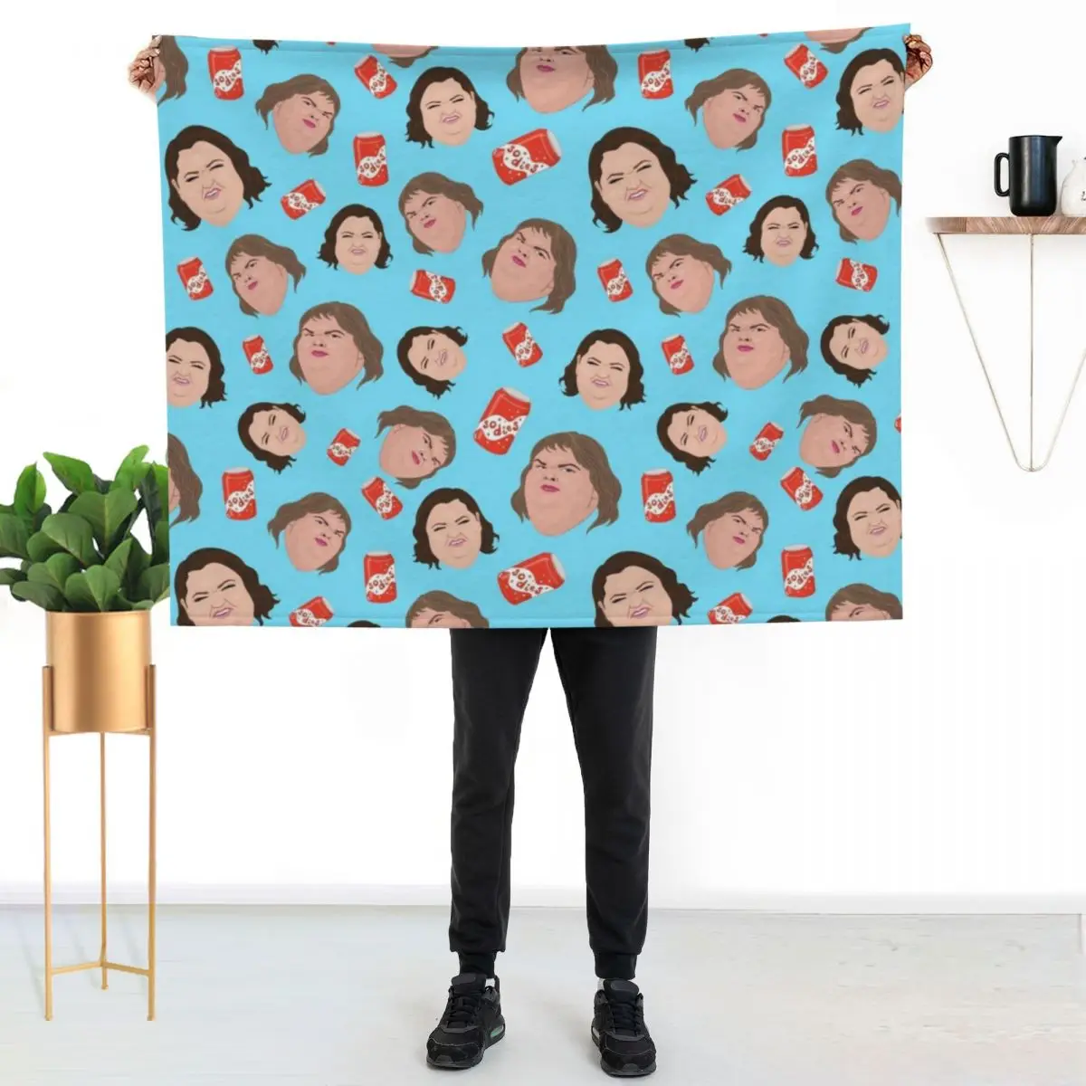 

1000lb Sisters - Repeat Print - Sodies - Slaton Sisters Amy Tammy Throw Blanket Color Fast Cozy Throw Blanket