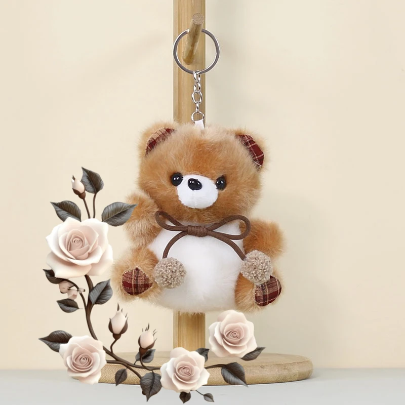 Cute soft cute bear plush pendant toy doll grab machine little doll student schoolbag bag hanging doll