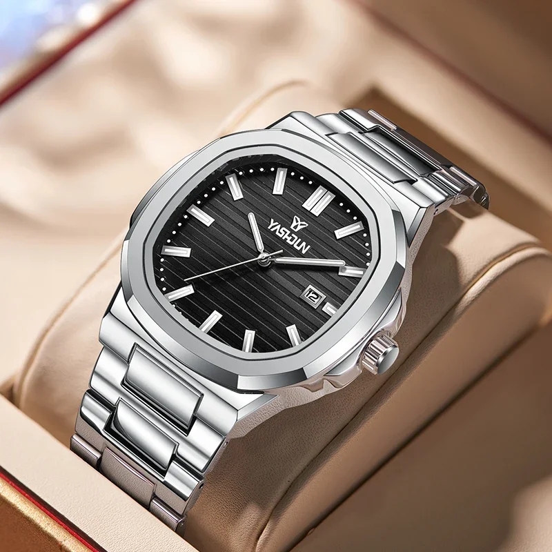 Luxury Men Watch Top Brand Classic Business Style Stainless Steel Calendar Quartz Movement Wrist Watch for Men Reloj Hombre