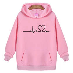 2024 Funny Hello Letter printing Women Hoodies Sweatshirt Autumn winter Flocking Keep warm Long Sleeve hooded Loose Pullover