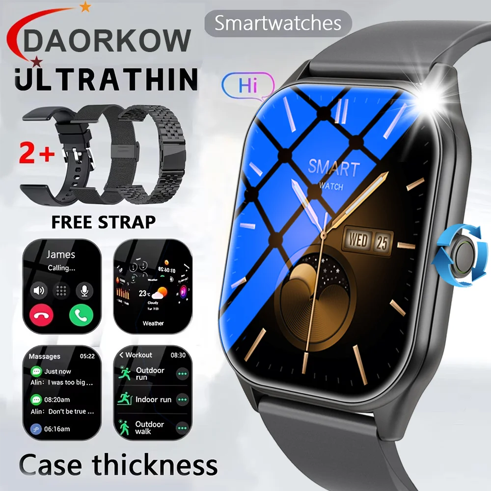 2026 Smartwatch For Android IOS Watches 1.95inch HD Display Bluetooth Call Message Alert Music Sports Smartwatch Men Women Gift