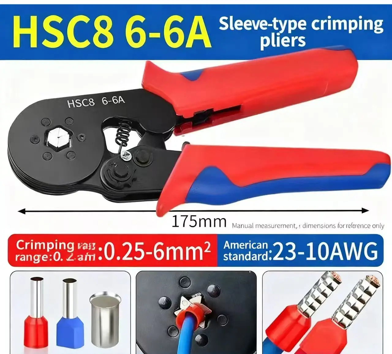 VE 튜브형 전문 압착 펜치 TE 냉간 압착 배선 단자 공기 스위치 소켓 와이어 압착 펜치