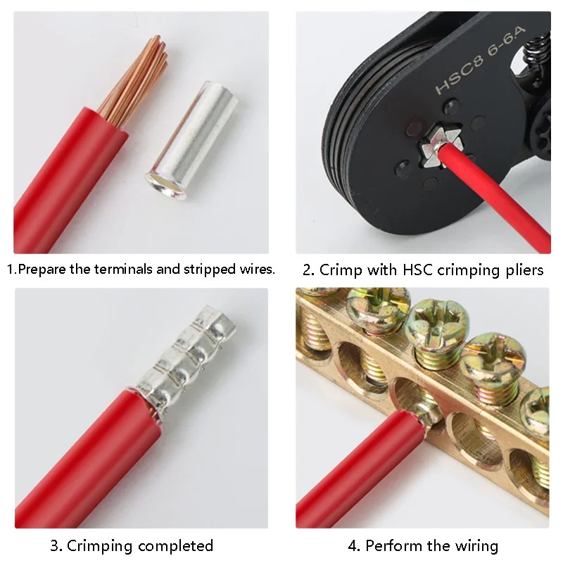 500–2000 Stück Kabelendklemmen aus reinem Kupfer, röhrenförmige Crimpklemmen EN0308 7508 1508 2508 4009 6012, nicht isolierte Kabelverbinder – Detail 5