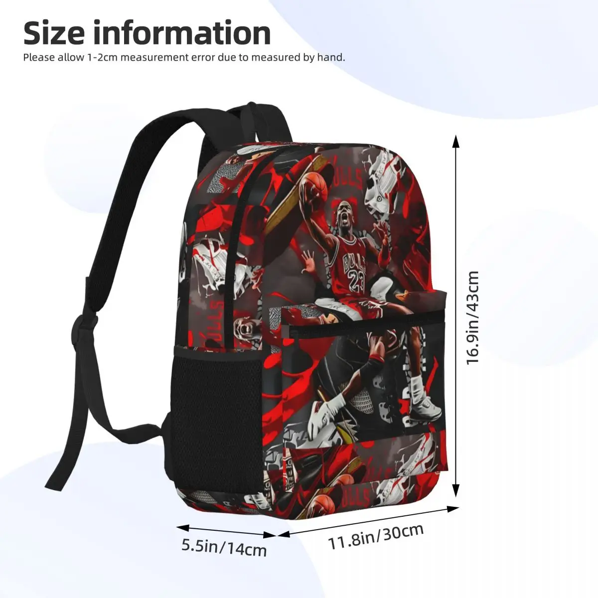 atinfor Jordan Basketball Art Printing Women Backpack Female Laptop Student Bookbag School Bag for Teenage Girl Lovely